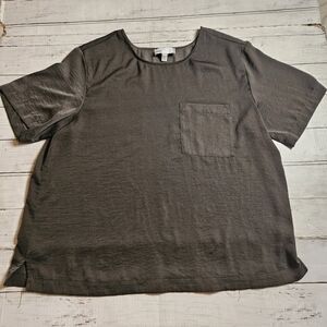 Nordstrom Rack Olive Green Silky Pocket Top Size Large